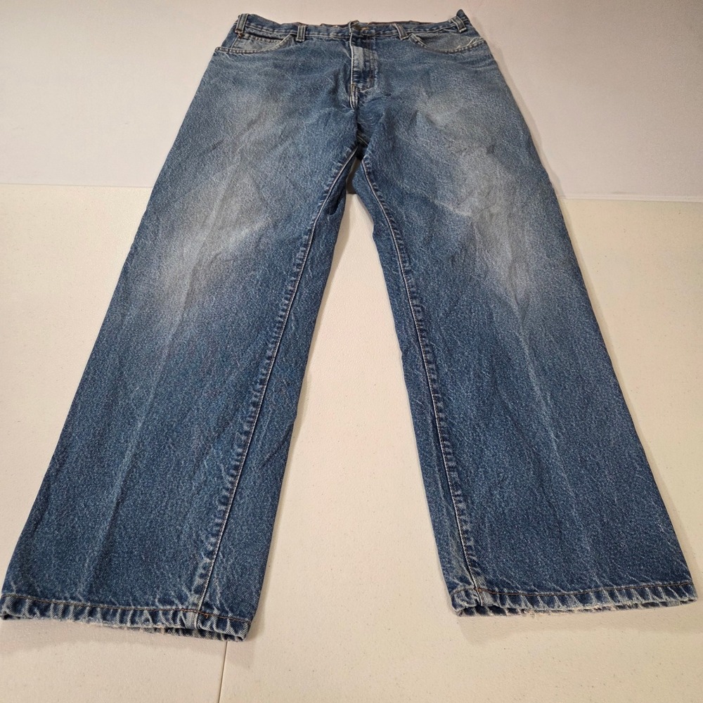 Faded Glory Mens Relaxed Fit Straight Leg Blue Jeans 36x32 FGM18J06 Medium Wash